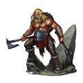 Viking berserker on white Royalty Free Stock Photo