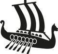 Viking boat with oars