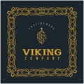 Viking border vintage ornament illustration