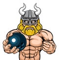 Viking Bowling Sports Mascot Royalty Free Stock Photo