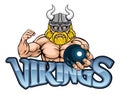 Viking Bowling Sports Mascot Royalty Free Stock Photo