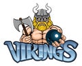 Viking Bowling Sports Mascot Royalty Free Stock Photo