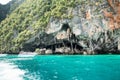 Viking cave where bird's nests (swallow) collected. Phi-Phi Leh island, Thailand.