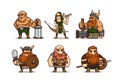 Viking characters, ancient scandinavian warriors