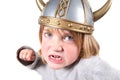 Viking child helmet isolated Royalty Free Stock Photo