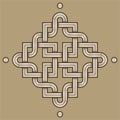 Viking Decoration Knot - Engraved - Chaned Squares Snake Frame Dot Corners Royalty Free Stock Photo