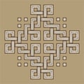 Viking Decoration Knot - Engraved - Interweaved Squares Cross