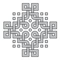 Viking Decoration Knot - Interweaved Rings n Squares Cross Royalty Free Stock Photo