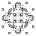 Viking Decoration Knot - Interweaved Squares Snake Frame Royalty Free Stock Photo