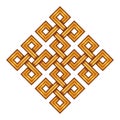 Viking Decorative Knot - Engraved Gold - Interweaved Squares Royalty Free Stock Photo