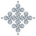 Viking Decorative Knot - Engraved Silver - Squares Ring Edges Dot Corners Royalty Free Stock Photo