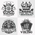 Viking Design Emblem Set Royalty Free Stock Photo