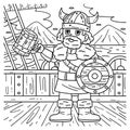 Viking Drinking Mead Coloring Page for Kids Royalty Free Stock Photo