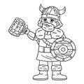 Viking Drinking Mead Isolated Coloring Page