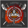Viking emblem and logos plus isolated elements Royalty Free Stock Photo