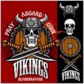 Viking emblem and logos plus isolated elements