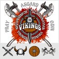Viking emblem and logos plus isolated elements Royalty Free Stock Photo
