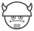 Viking emoji. Brutal face in horned helmet icon