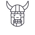 Viking Emoji concept line editable vector, concept icon. Viking Emoji concept linear emotion illustration