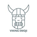 Viking emoji vector line icon, linear concept, outline sign, symbol