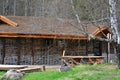 A Viking-era longhouse with oak and clay Royalty Free Stock Photo