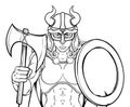 Viking Female Gladiator Warrior Woman Team Mascot Royalty Free Stock Photo