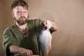 Viking and fish Royalty Free Stock Photo