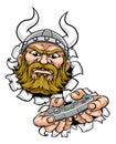 Viking Gamer Video Game Controller Mascot Cartoon Royalty Free Stock Photo