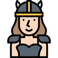 Viking girl costume icon, Halloween costume party