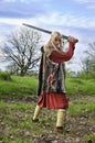 Viking girl warrior Royalty Free Stock Photo