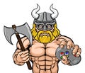 Viking Gamer Gladiator Warrior Controller Mascot