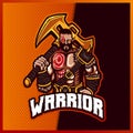 Viking Gladiator Warrior mascot esport logo design illustrations vector template, Roman Knight logo for team game streamer banner Royalty Free Stock Photo