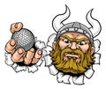 Viking Golf Ball Sports Mascot Cartoon Royalty Free Stock Photo