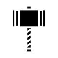 Viking hammer weapon glyph icon vector illustration Royalty Free Stock Photo