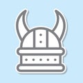 Viking, hat sticker icon. Simple thin line, outline vector of mythology icons for ui and ux, website or mobile application Royalty Free Stock Photo