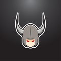 Viking Head in cartoon style Suitable for gaming or esports team logo