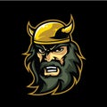 Viking Head Logo design. Viking Warrior fitness logo vector