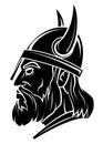 Viking Head Warrior vector illustration Royalty Free Stock Photo