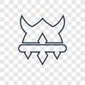 Viking helmet concept vector linear icon isolated on transparent