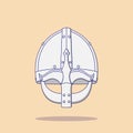 Viking Helmet Vector Icon Illustration. Medieval Armor Vector. Flat Cartoon Style Suitable for Web Landing Page, Banner, Flyer,