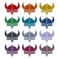 Viking helmet - vector icons set