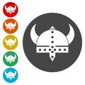 Viking helmet - vector icons set