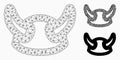 Viking Helmet Vector Mesh Network Model and Triangle Mosaic Icon Royalty Free Stock Photo