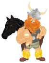 Viking and his horse Royalty Free Stock Photo