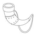 Viking horn icon in outline style isolated on white background. Vikings symbol stock vector illustration.