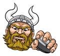 Viking Ice Hockey Sports Mascot Cartoon