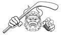 Viking Ice Hockey Sports Mascot Cartoon