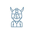Viking line icon concept. Viking flat vector symbol, sign, outline illustration.