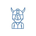 Viking line icon concept. Viking flat vector symbol, sign, outline illustration.