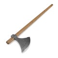 Viking Long Axe on white. 3D illustration